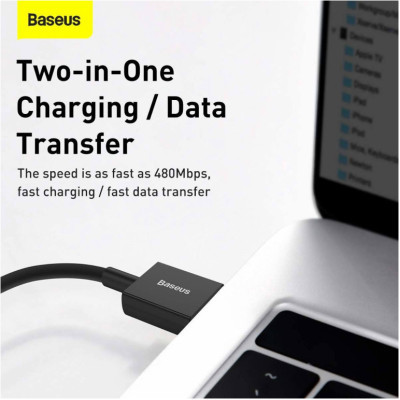 Дата кабель USB 2.0 AM to Lightning 1.0m 2.4A Superior Series Black Baseus (CALYS-A01) Винница - изображение 11