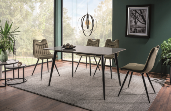 Стілець ORFE VELVET чорний каркас/оливковий BL.77 Київ