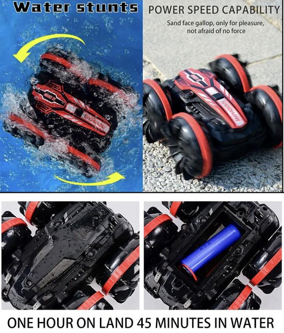 Автомобіль на радіокеруванні, червона, автомобіль анфібія має вологозахист, вік 8+, розмір 115,4*14,5*7,5 см Київ - фото 4