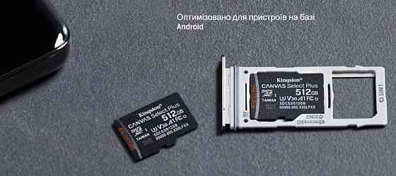 Картка пам'яті Kingston Canvas Select Plus microSDXC+SD-адаптер SDCS2/256GB (256GB, Class10, UHS-I, 100/85мБ/с) Николаев
