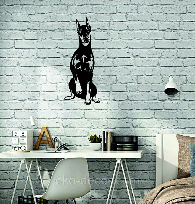 Декоративне настінне Панно «Доберман», Декор на стіну 70*28 см, Чорний Київ - фото 4