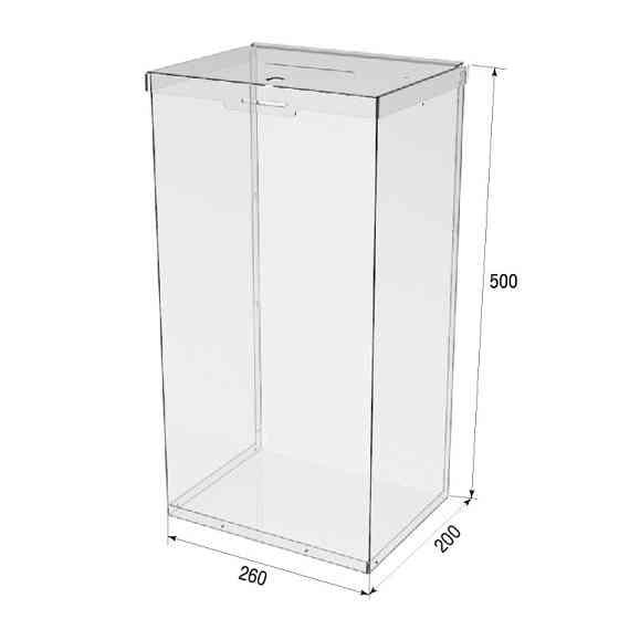 Ящик EKOSTAR с замком для пожертвований и сбора денег 260x200x500. Объем 26 литров Киев