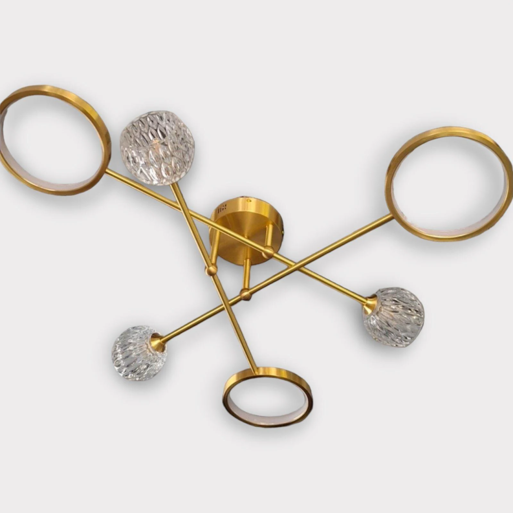 Світлодіодна люстра Нептун 8925 (Золота) на 6 плафонів Київ - фото 1