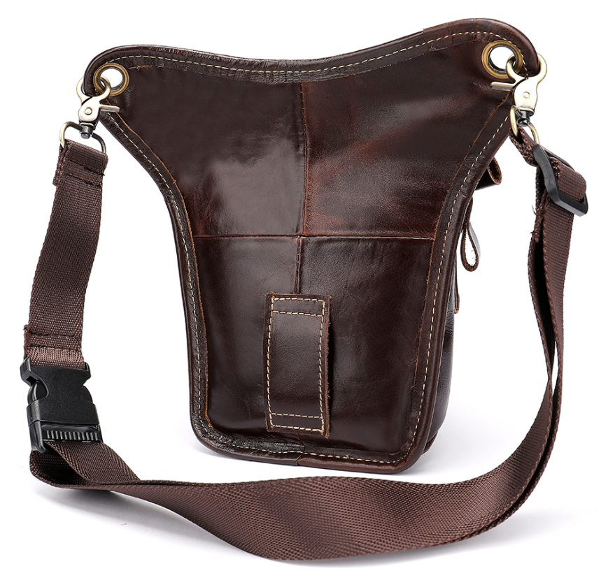 Сумка-барсетка на пояс чоловіча шкіряна Vintage 20013 Коричнева Київ - фото 7