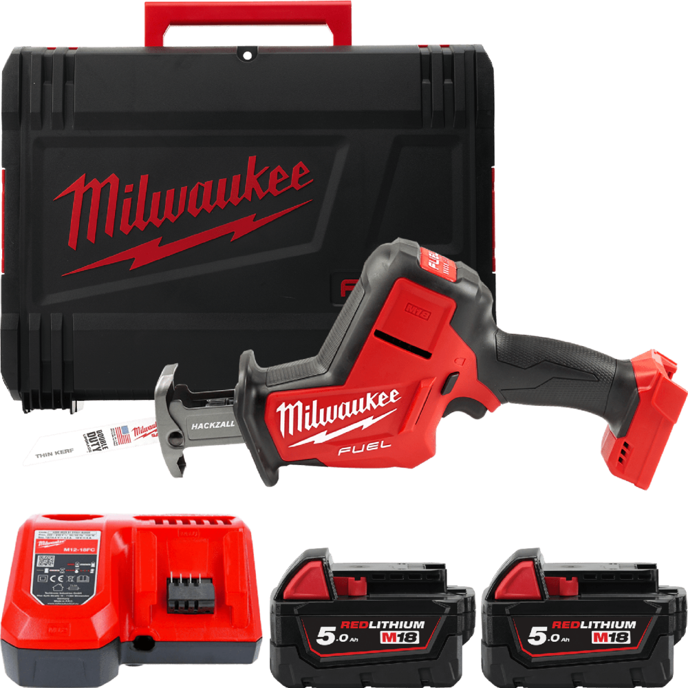 Пила шабельна акумуляторна MILWAUKEE, M18 FHZ-502X (зарядий пристрій M12-18 FC, 2 акумулятори М18 В5 5Аг, полотно, HDкейс) Одеса - фото 1