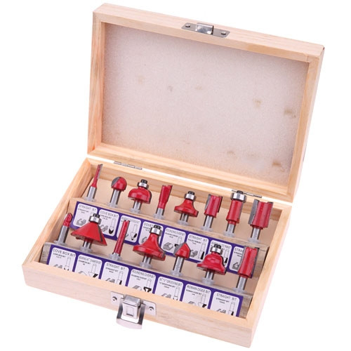 Набор фрез по дереву 15шт, хвостовик 6.35мм, сталь, в футляре Винница - изображение 1