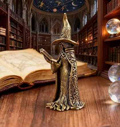 Фигурка ведьма с книгой бронзовая миниатюра декоративная Киев