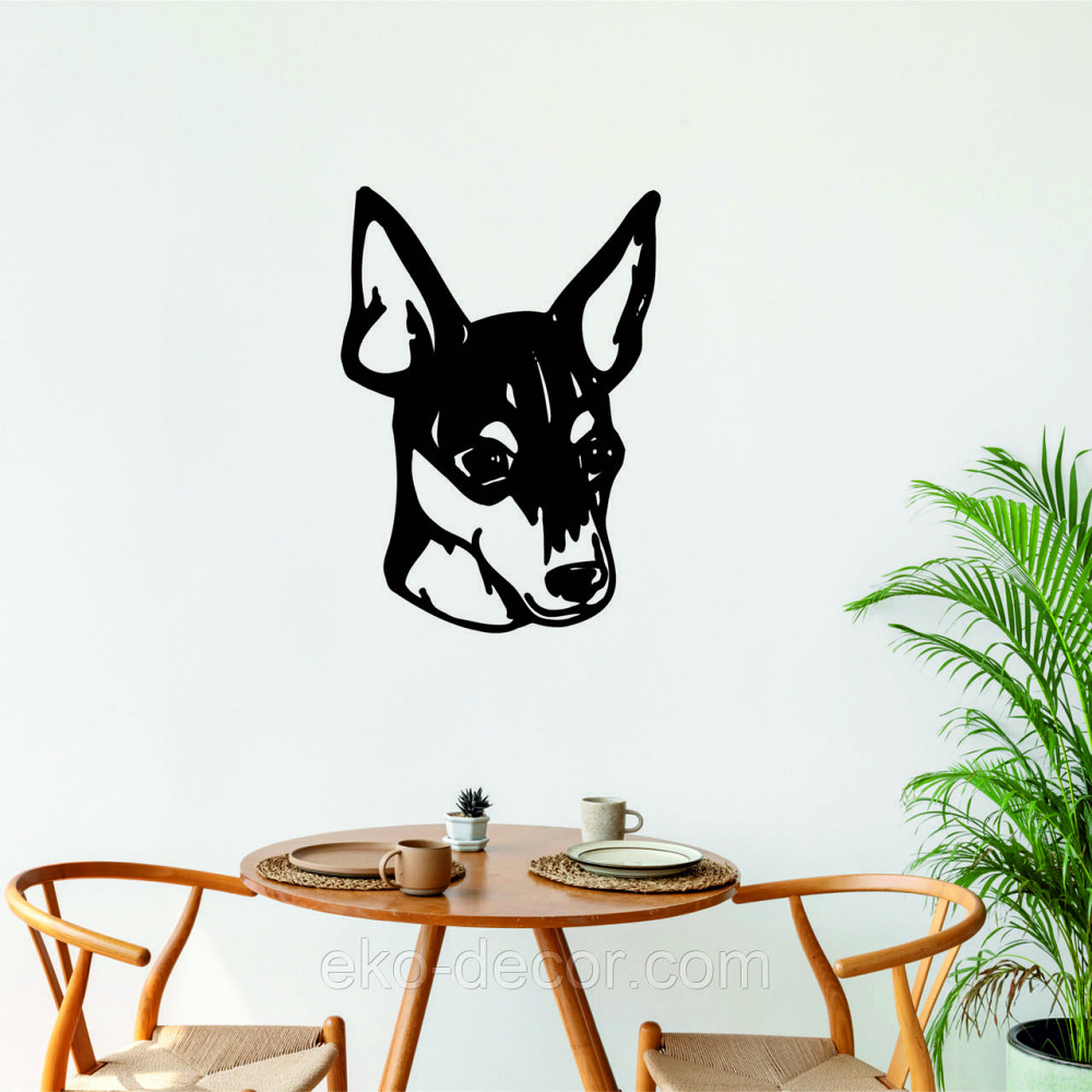 Декоративне настінне Панно «Фокстер'єр», Декор на стіну 110*93 см, Чорний Київ - фото 1