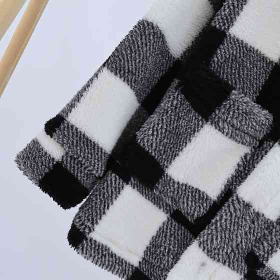 Дитяча тепла куртка тедді на змійці в чорно-білу клітинку Кам'янець-Подільський