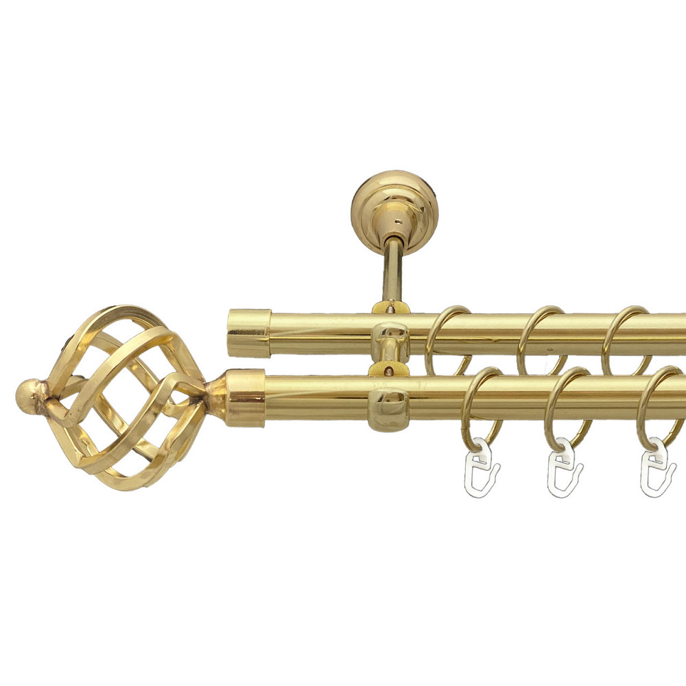 Карниз Orvit Ажур металевий дворядний відкритий Золото 19\19 мм 200 см (00-00013063) Львов - изображение 1