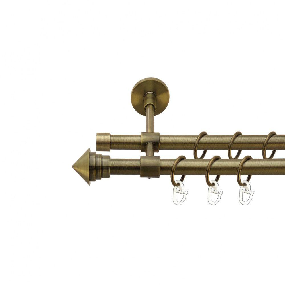 Карниз Orvit Сетра металевий дворядний закритий гладка труба кільце металеве Антик 16\16 мм 240 см (7329469) Львов - изображение 1