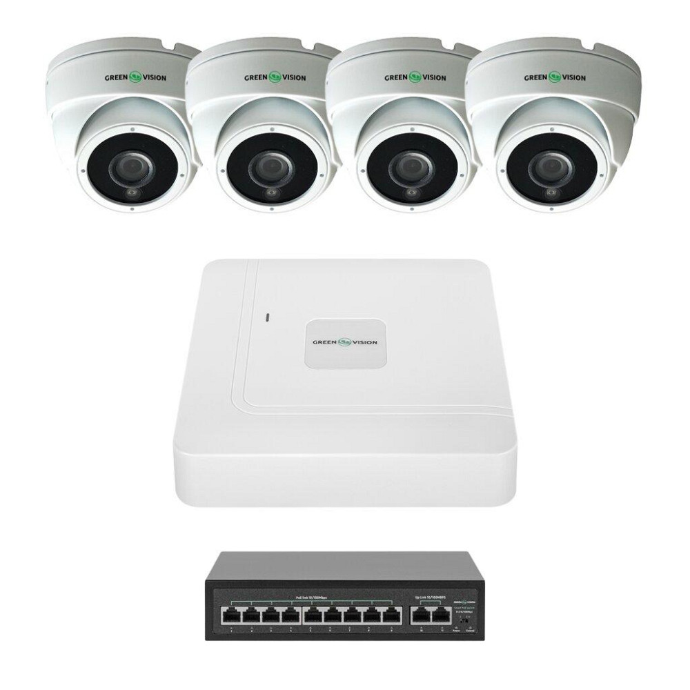 Комплект відеоспостереження на 4 камери GV-IP-K-W99/4 4MP Київ - фото 1