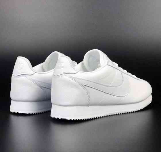 Мужские Кроссовки Nike Cortez Белые Кожаные Найк (размеры: 43,44,45,46) Видео Обзор Днепр