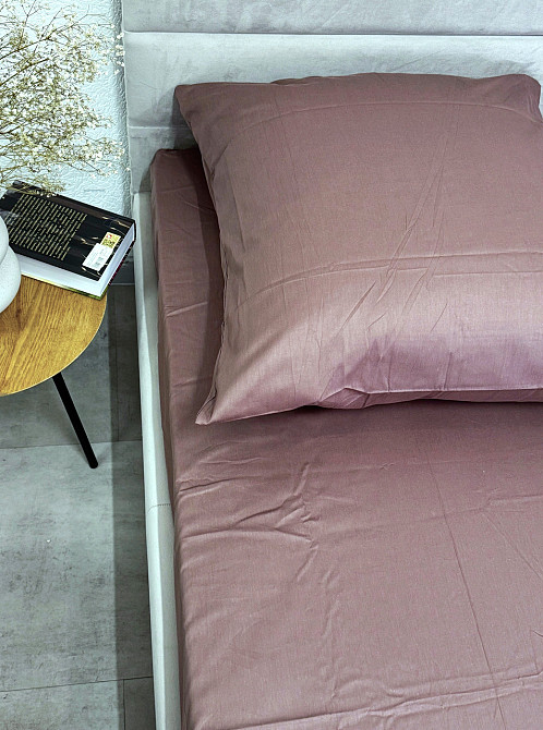 Ecotton Простирадло на резинці Ecotton 140х200 см із сатину (арт. 16-1412 Stucco) коричневий Коломия - фото 7