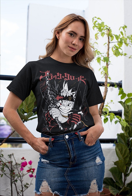 Футболка чоловіча з аніме принтом Чорна конюшина оверсайз (S/M/L) Чорний AnimeJ0439 Дніпро - фото 9