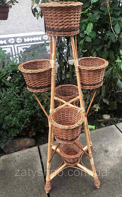 Підставка для квітів плетена для 6 горщиків Київ - фото 6