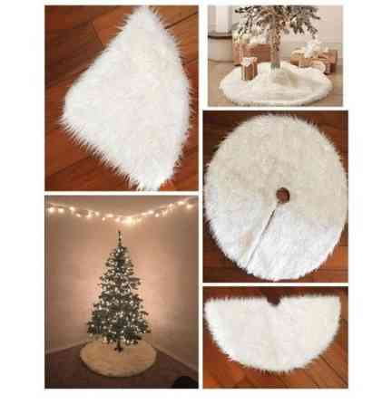 Коврик под елку 90 см бело-серый Киев