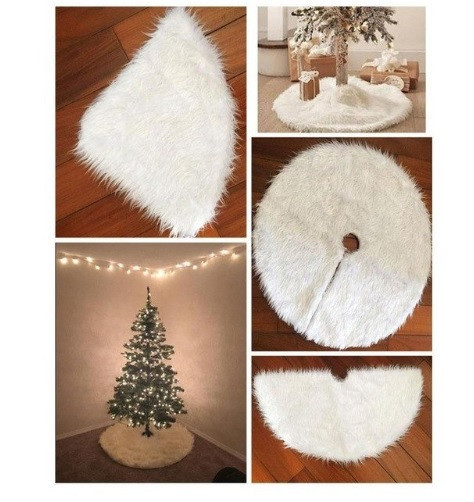 Коврик под елку 90 см бело-серый Киев - изображение 3