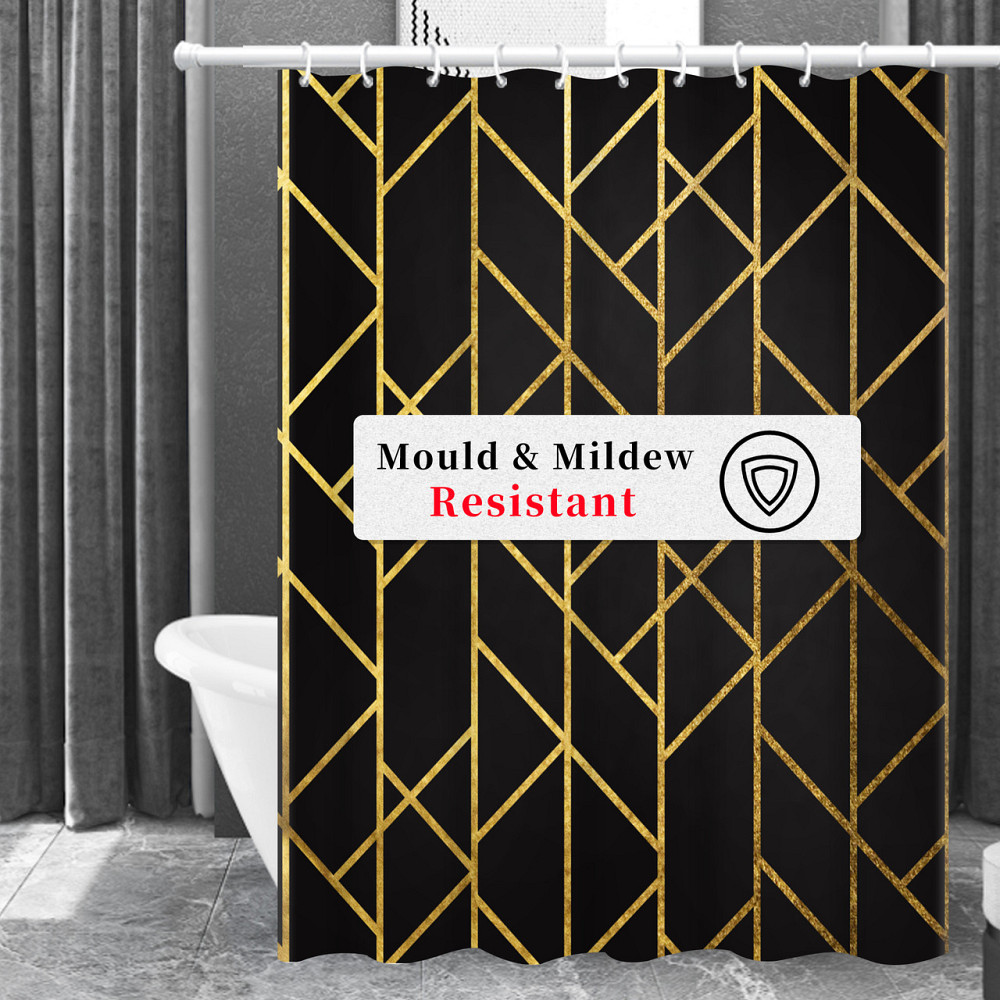 Шторка для ванны из полиэстера водонепроницаемая Bathlux 180x180 см с кольцами, занавеска для ванной комнаты Каменец-Подольский - изображение 3