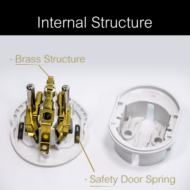 Універсальний перехідник Auktion з US/UK/AU на євро (EU) вилку (Білий, 16А) Миколаїв - фото 4