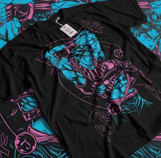 Футболка чоловіча з аніме принтом Джосепх Джоестар Джоджо С оверсайз (S/M/L) Чорний AnimeJ0979 Дніпро