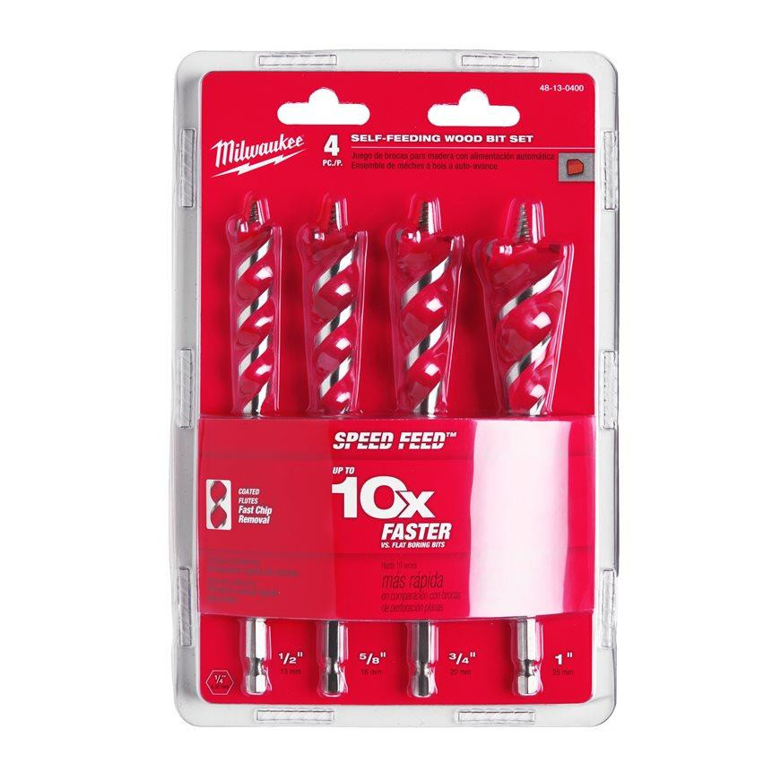 Набір свердл по дереву Milwaukee Speed Feed (4 шт) (заміна для 48130400), пластиковий кейс Одесса - изображение 1