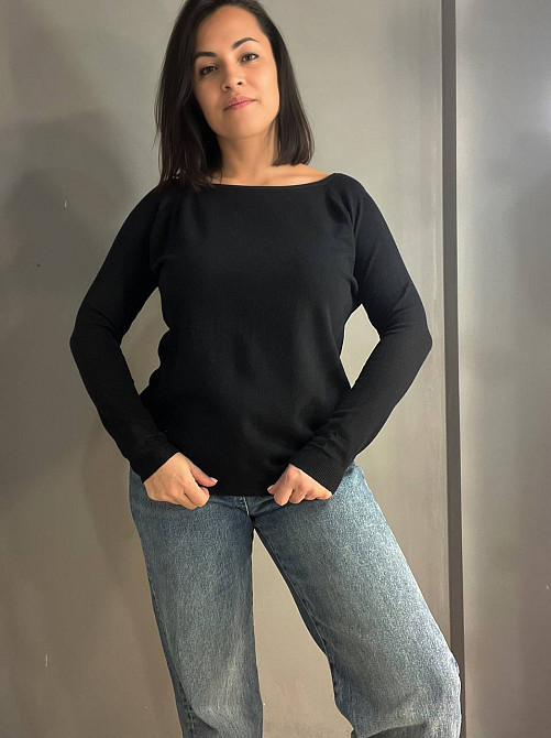 Джемпер жіночий ACCORDDREAM 9377 тонкий светр простий базовий однотонний, чорний, one size Київ - фото 6