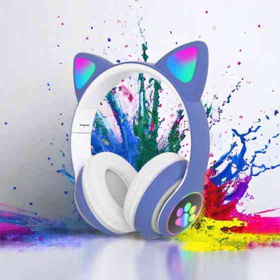 Стильные наушники с кошачьими ушками, Беспроводные детские наушники cat с кошачьими ушками AK-74 Львов
