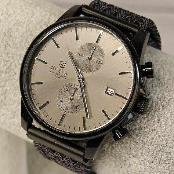 Годинник чоловічий наручний Besta Mars Black & Gray Nylon (2 ремінці) Вінниця - фото 3