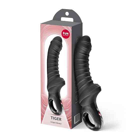 Вібратор для точки G Fun Factory TIGER Black, ребристий, підходить для анальної стимуляції Sex Aura Київ