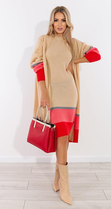 В'язаний костюм плаття з кардиганом з люриксом (46-48) Київ - фото 2