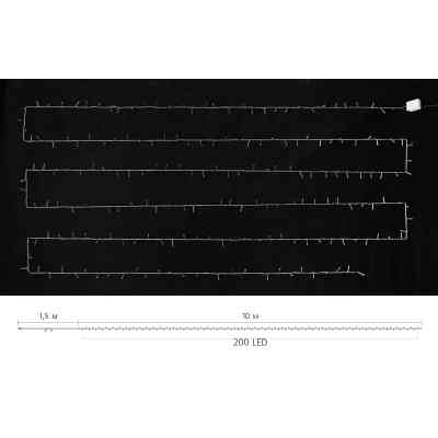 Гірлянда Delux STRING С 200 LED 10m Теплий білий/прозорий IP20 (90017981) Вінниця