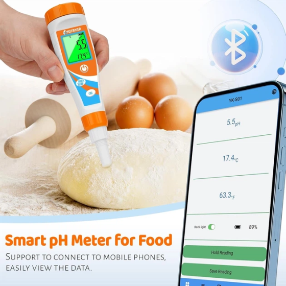 Цифровий pH-метр UIUZMAR для продуктів і води, Bluetooth, додаток, ATC, вимірювання pH і температури Київ