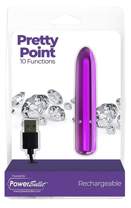 Вибропуля PowerBullet - Pretty Point Rechargeable Bullet Purple Sex Aura Киев - изображение 5