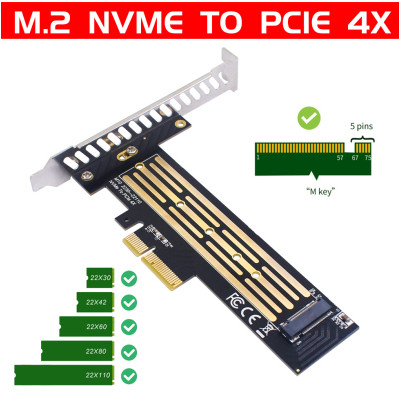 Контролер Dynamode M.2 SSD NVMe M-Key to PCI-E 3.0 x4/ x8/ x16, full profile br (PCI-Ex4- M.2 M-key) Вінниця - фото 2