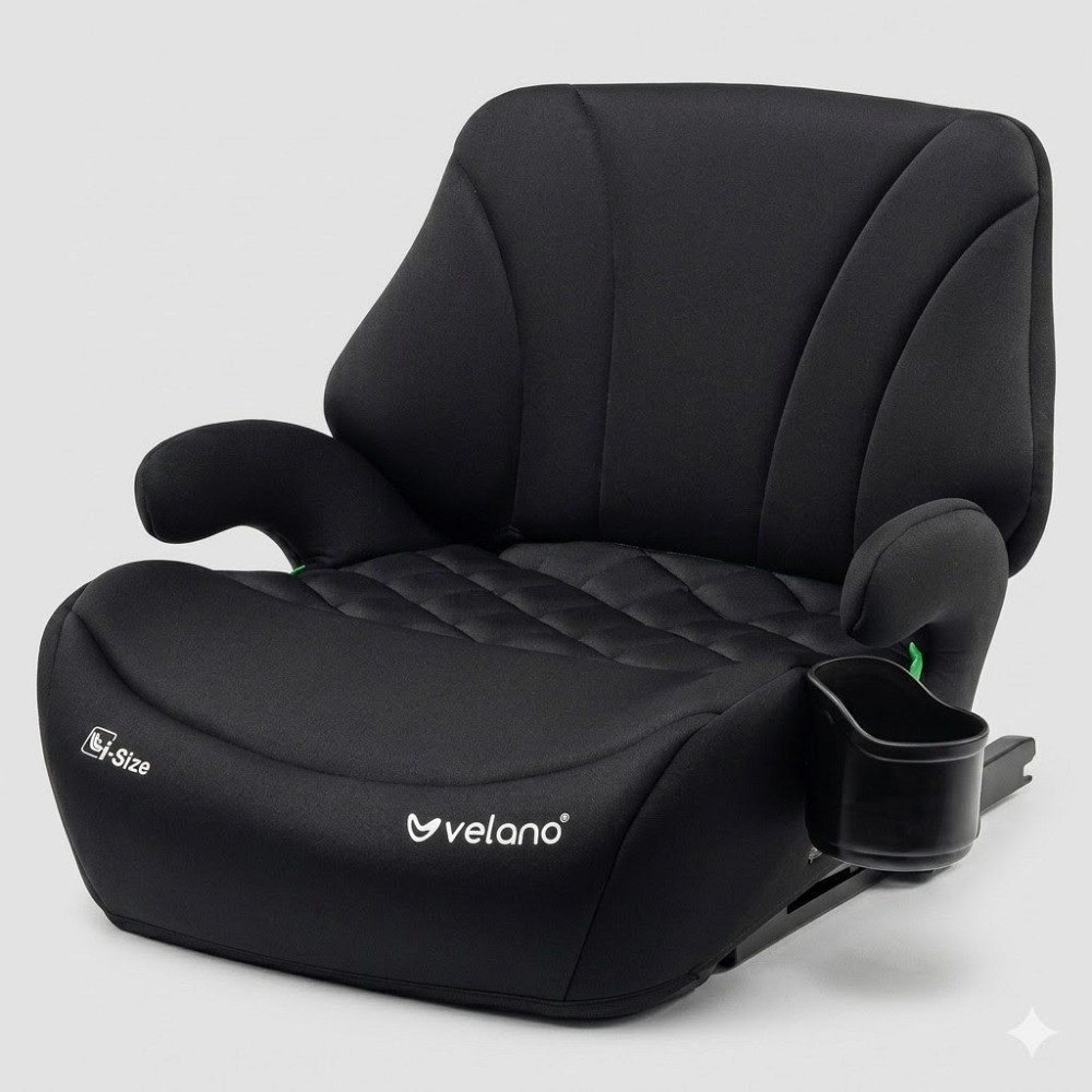 Бустер VELANO Gravo i-Size 125-150 см, ISOFIX + підсклянник, black Київ - фото 1