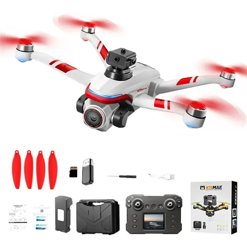 Беспроводный дрон с экранным пультом дистанционного управления FPV-камерой, оптическим позиционированием и системой управления XKJ K15MAX Белый Коломыя - изображение 1
