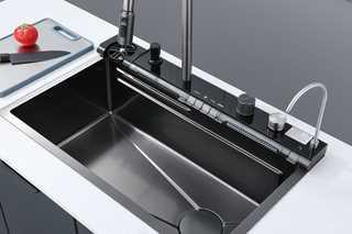 Мойка многофункциональная Zerix ZH7546-SET-05 Decor Graphite со встроенным смесителем из нерж.стали (ZM5592) Киев - изображение 4