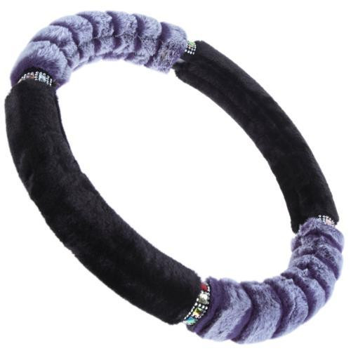 Чохол на кермо VLOD-F95 BK/PRL M чорний/пурпурний мех Харків - фото 5