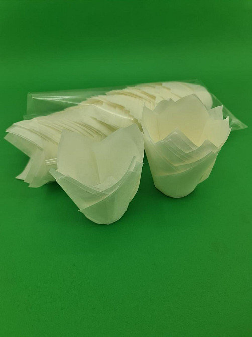 Тарталетки паперові для кексів ТЛ-150 Тюльпан Білий" (50*60/80) (100 шт.) (1 уп.) Харків - фото 2