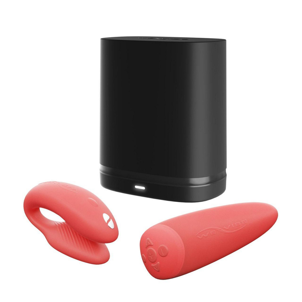 Смарт-вібратор для пар We-Vibe Chorus Crave Coral, сенсорне керування вібраціями стисненням пульта Sex Aura Київ - фото 7