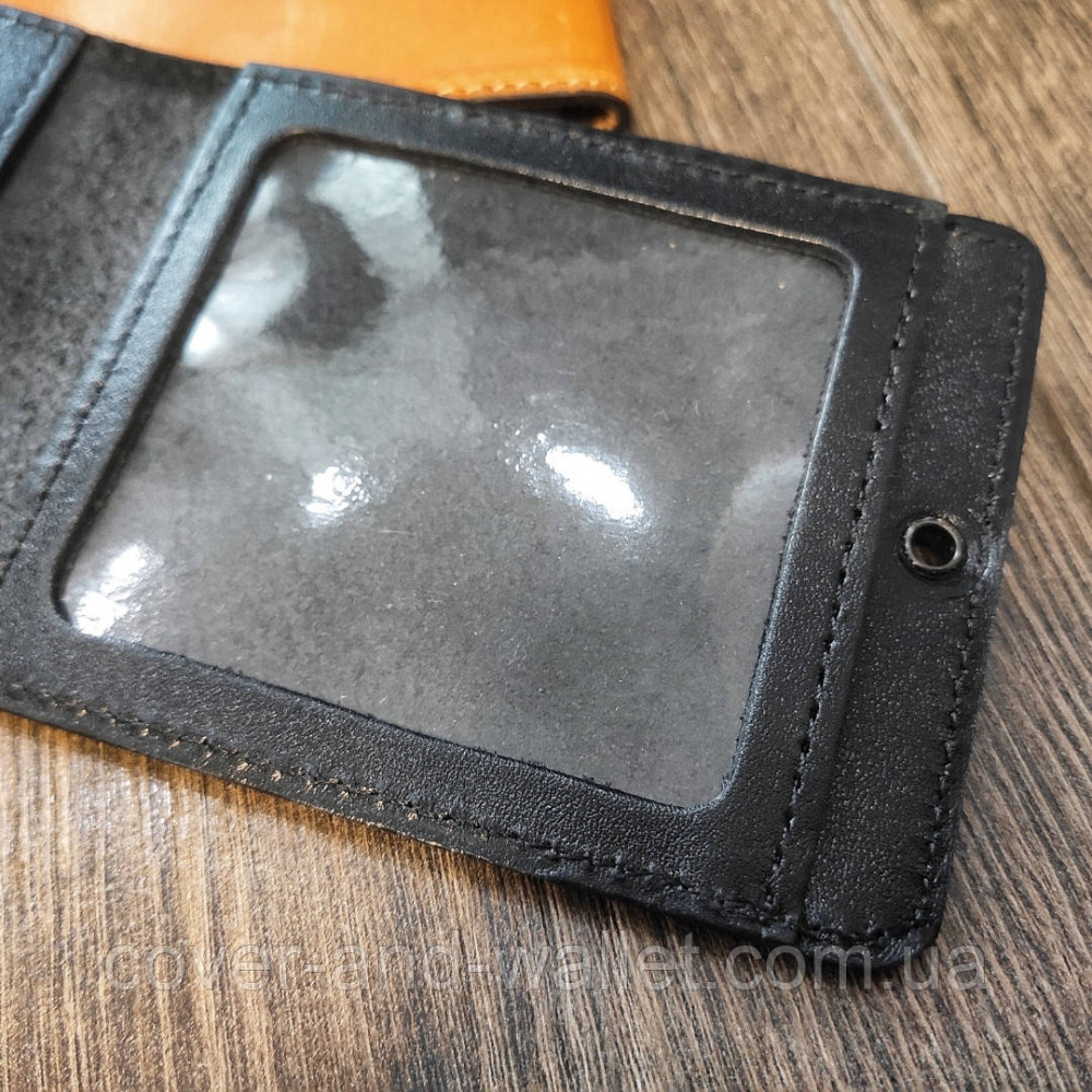 Шкіряна обкладинка на посвідчення Укрзалізниця чорного кольору Київ - фото 3