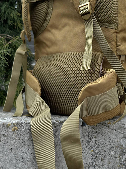 Тактический водонепроницаемый рюкзак койот оксфорд с алюминиевой рамой и системой molle Львов - изображение 6