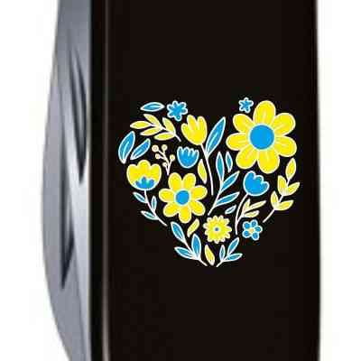 Нож Victorinox Spartan Ukraine 91 мм Чорний Квіткове серце (1.3603.3_T1246u) Винница