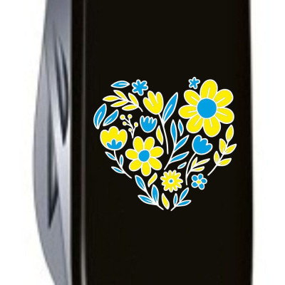 Нож Victorinox Spartan Ukraine 91 мм Чорний Квіткове серце (1.3603.3_T1246u) Винница - изображение 3