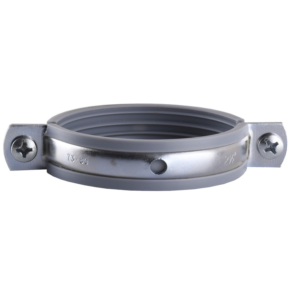 Хомут у зборі CR 2 1/2" (70-80 мм) з гвинтом-шурупом 8*100 і дюбелем у уп., сірий Київ - фото 4