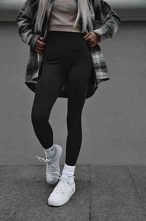 Женские теплые леггинсы на флисе Черный 4XL Харьков