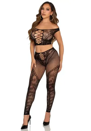 Комплект Leg Avenue Off Shoulder Crop Top and Legging One Size Львів