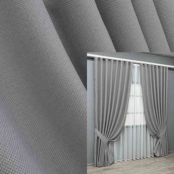 Комплект готових штор VR-Textil Льон-блекаут № 1397ш Сірий 200х290см 2 шт (32-518) Київ