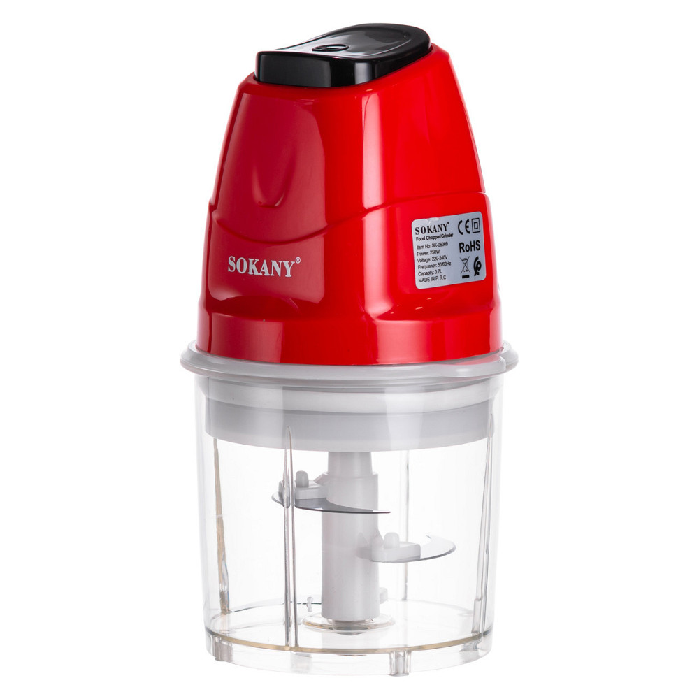Чоппер измельчитель с чашей на 0.7 л кухонный электрический 250 Вт Sokany SK-06009R Киев - изображение 3